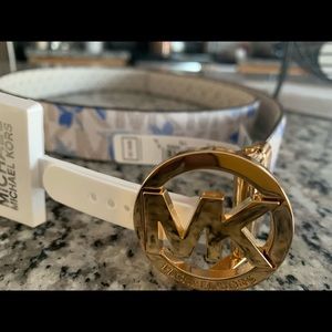 Michael Kors xl reversible logo and flower print belt